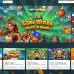 Mobile phone showing gaming app with casino slots and cricket betting