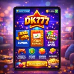 DK777 Game mobile app gameplay screen with rewards and easy interface