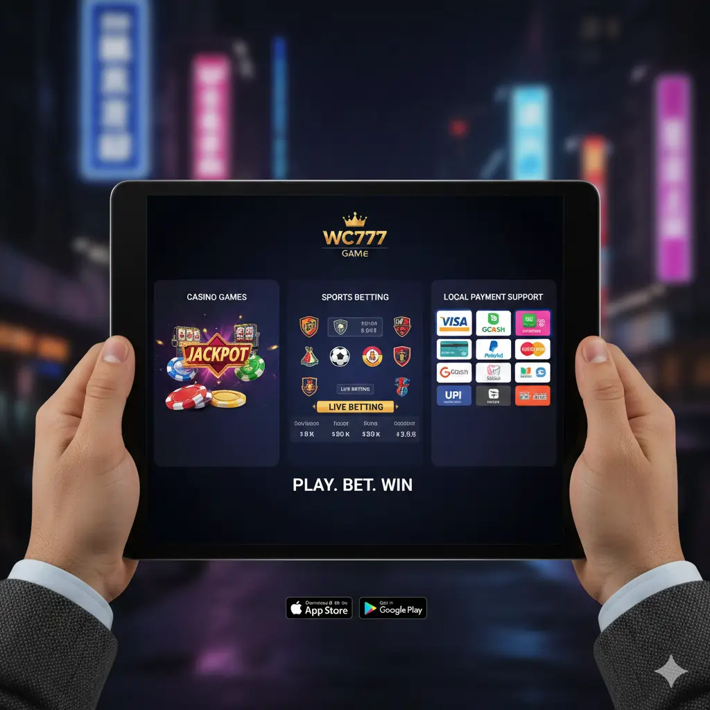 WC777 Game mobile app with casino games and earning features
