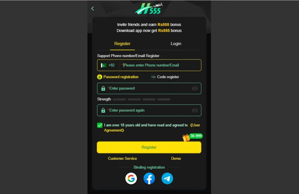 H555 Game real money earning app in Pakistan