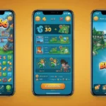 Colorful phone screen showing fun mobile game interface