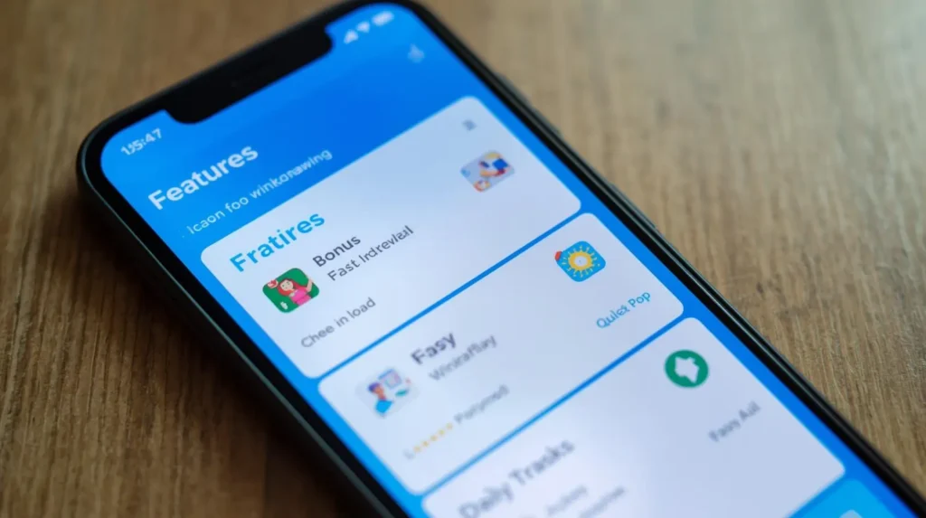 ZH888 Game feature icons on mobile screen