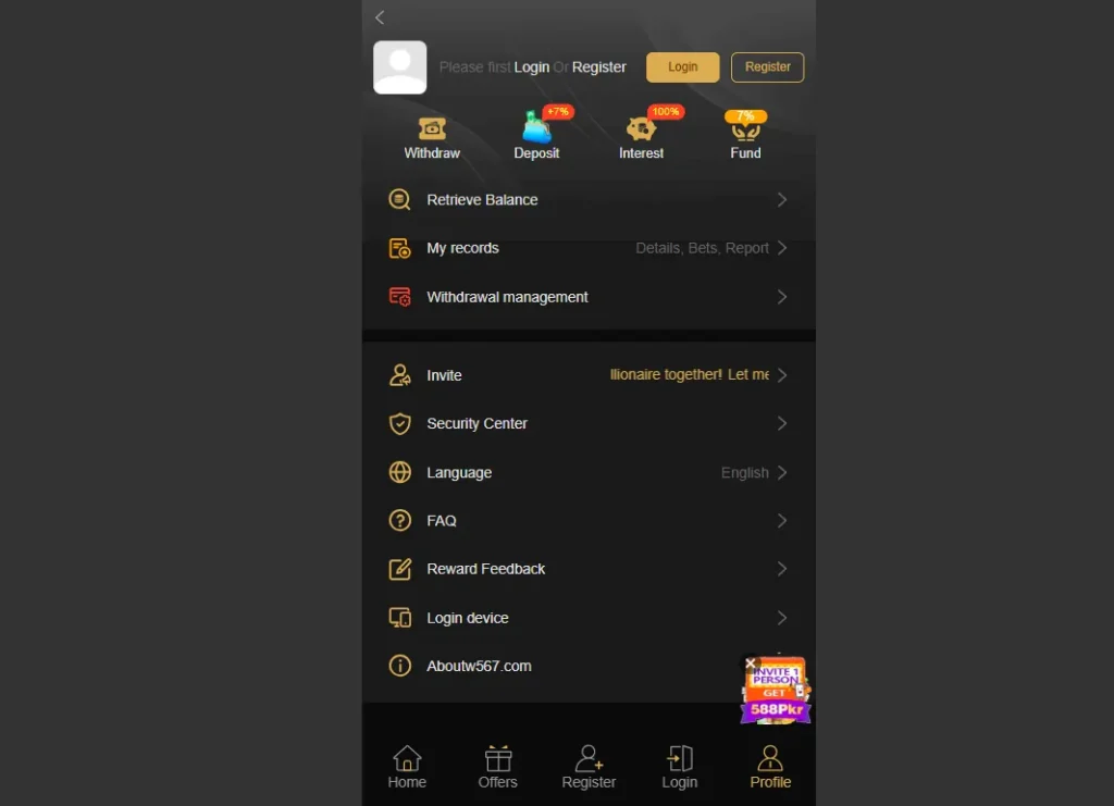 Mobile casino app dashboard showing multiple games and smooth interface