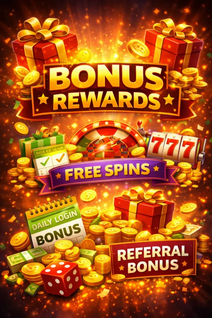 Casino bonuses, free spins and daily rewards for online players