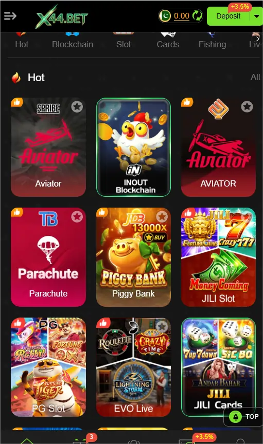 X44 Game bonuses, free spins and daily rewards for Pakistani players