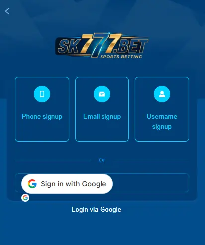 earning game app login screen