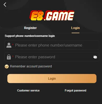 E8 Game install steps