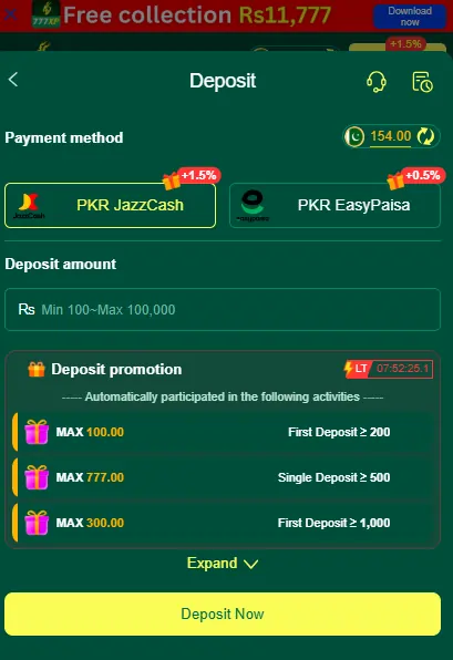 777XP Game Payment Methods