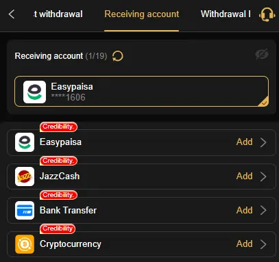 easy withdrawal and deposit