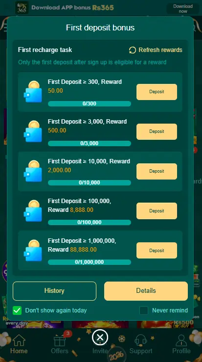 Pk365 Game bonus and rewards