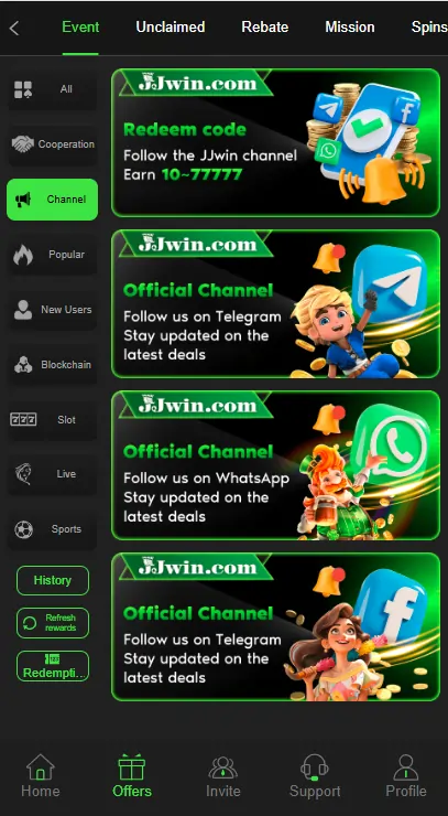 JJWin Game Daily Login Rewards