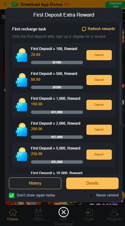 718SP Game bonus rewards