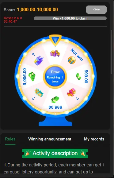 earning game bonus rewards