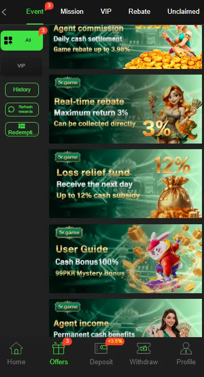 reload bonus cashback offer